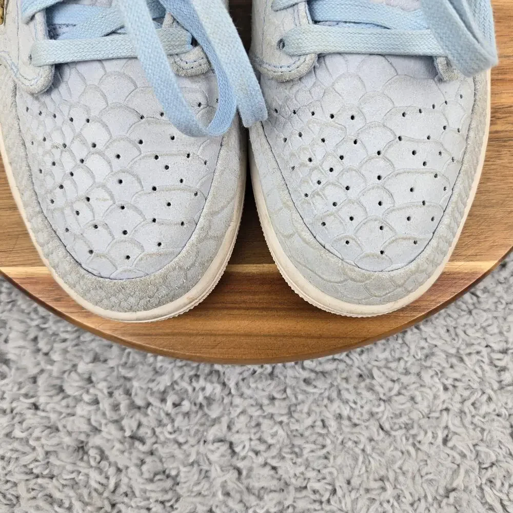 Jordan 1 Retro Low Mens 10 NS Ice Blue Leather Casual Daily Sneaker 872782-441
